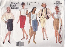 2705 VOG STRAIGHT SKIRT LENGTHS BAND, TIE, OVERLAY  PATTERN 8-12